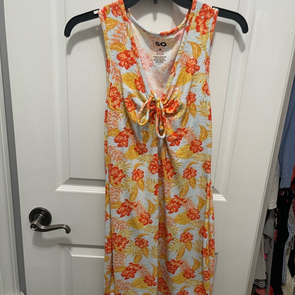 SO Floral Swim Coverup - Orange and Yellow